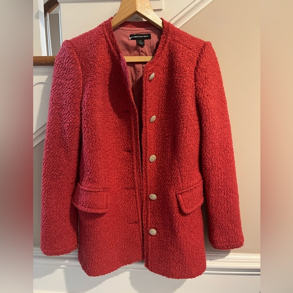 Something Navy Red Teddy Jacket - Picture 2 of 15